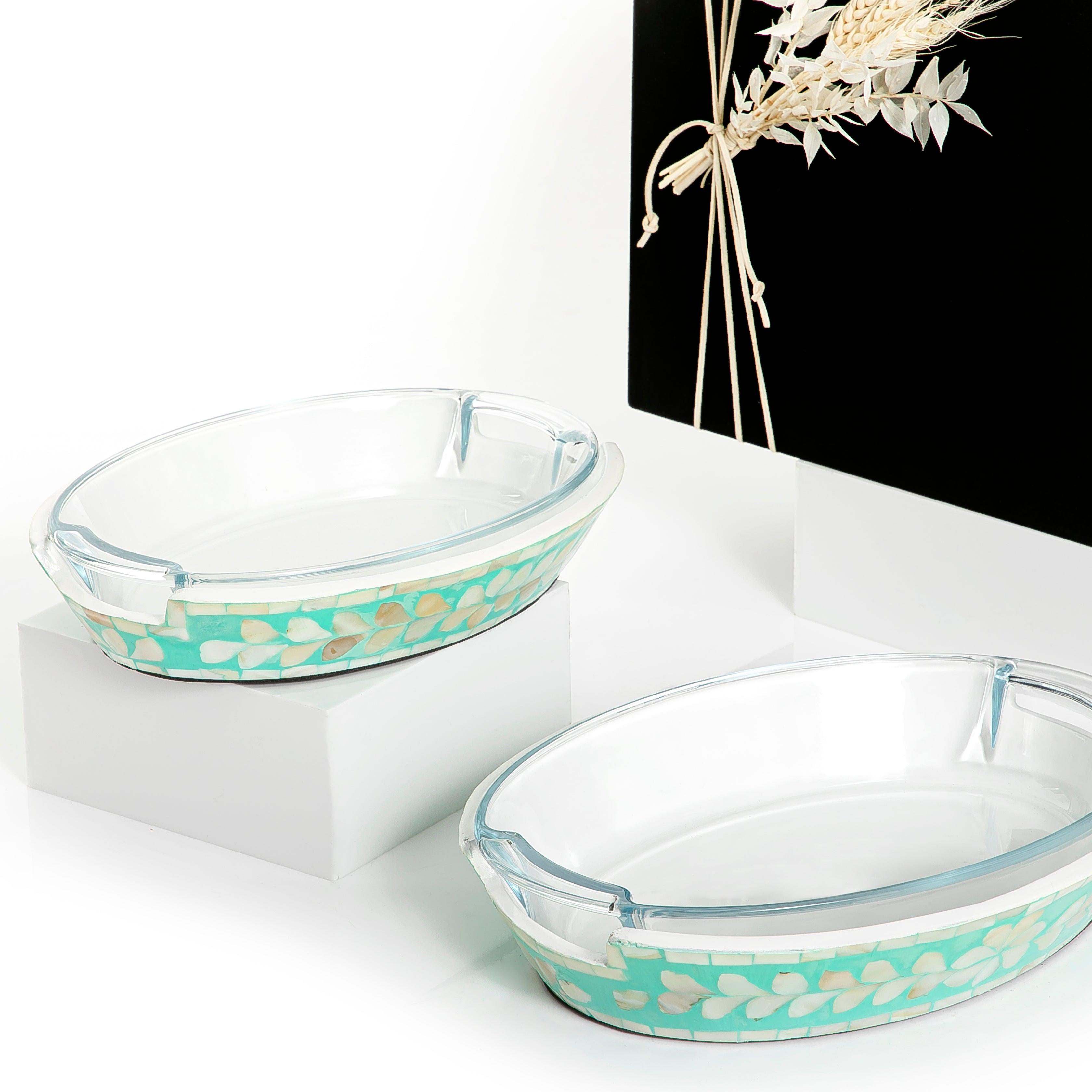 Set of 2 mother of pearl with glass - CASCADES