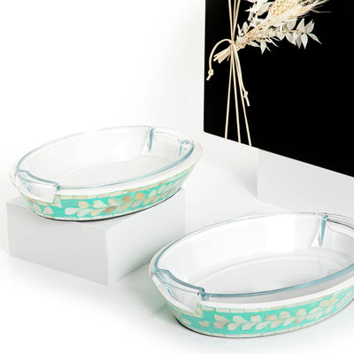 Set of 2 mother of pearl with glass - CASCADES