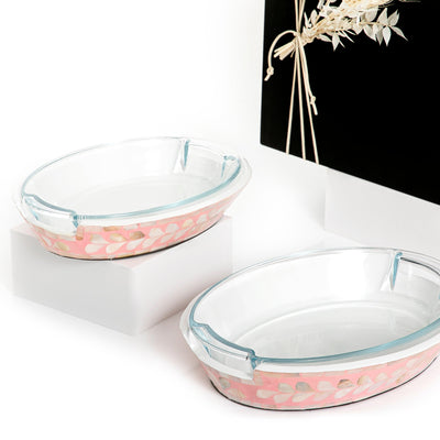 Set of 2 mother of pearl bowl with glass - CASCADES