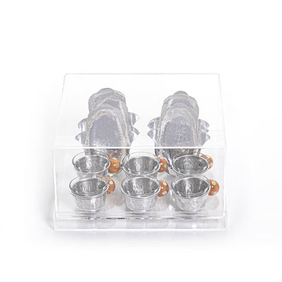 Set of acrylic box with coasters and glass cubs - CASCADES