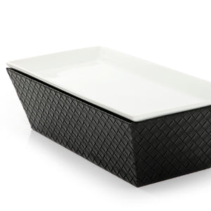 Ceramic plate with leather base - CASCADES