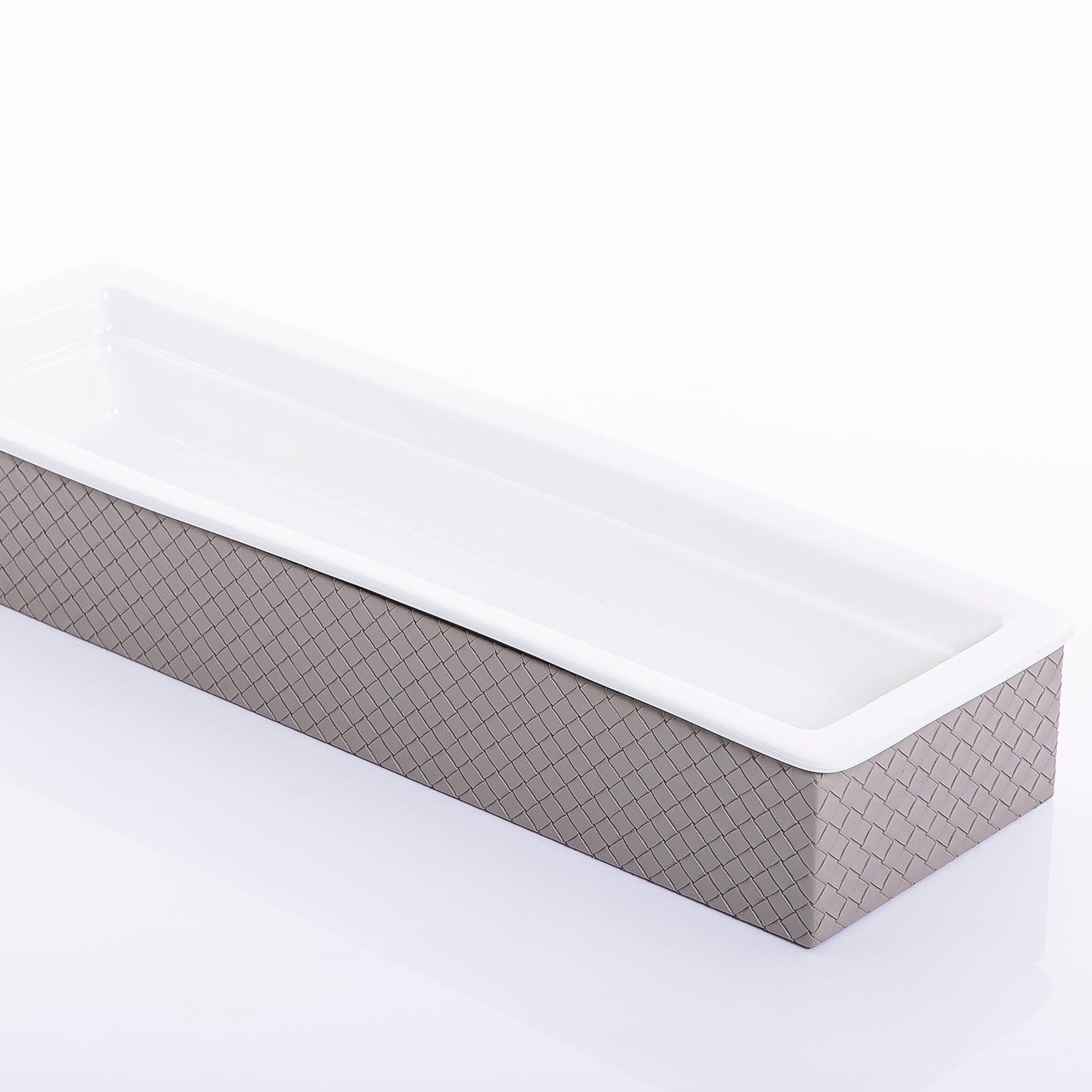 Ceramic plate with leather base - CASCADES