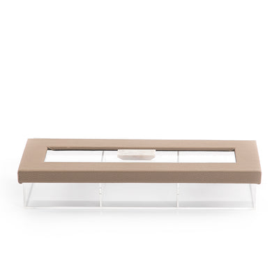 Acrylic box with leather cover