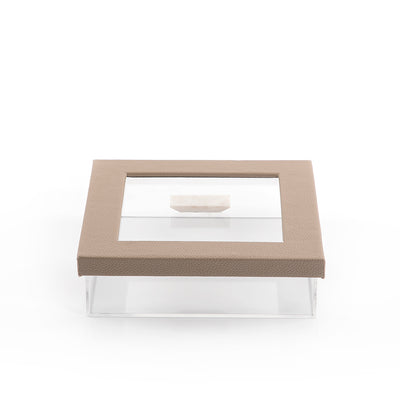Acrylic box with leather cover