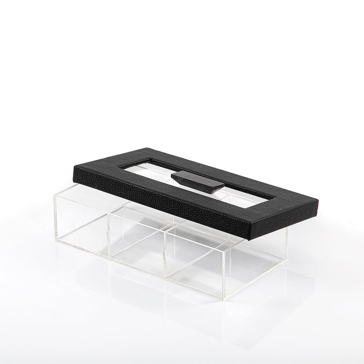 Acrylic box with leather cover