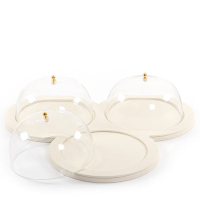 طبق جلد بأغطيه زجاجيه