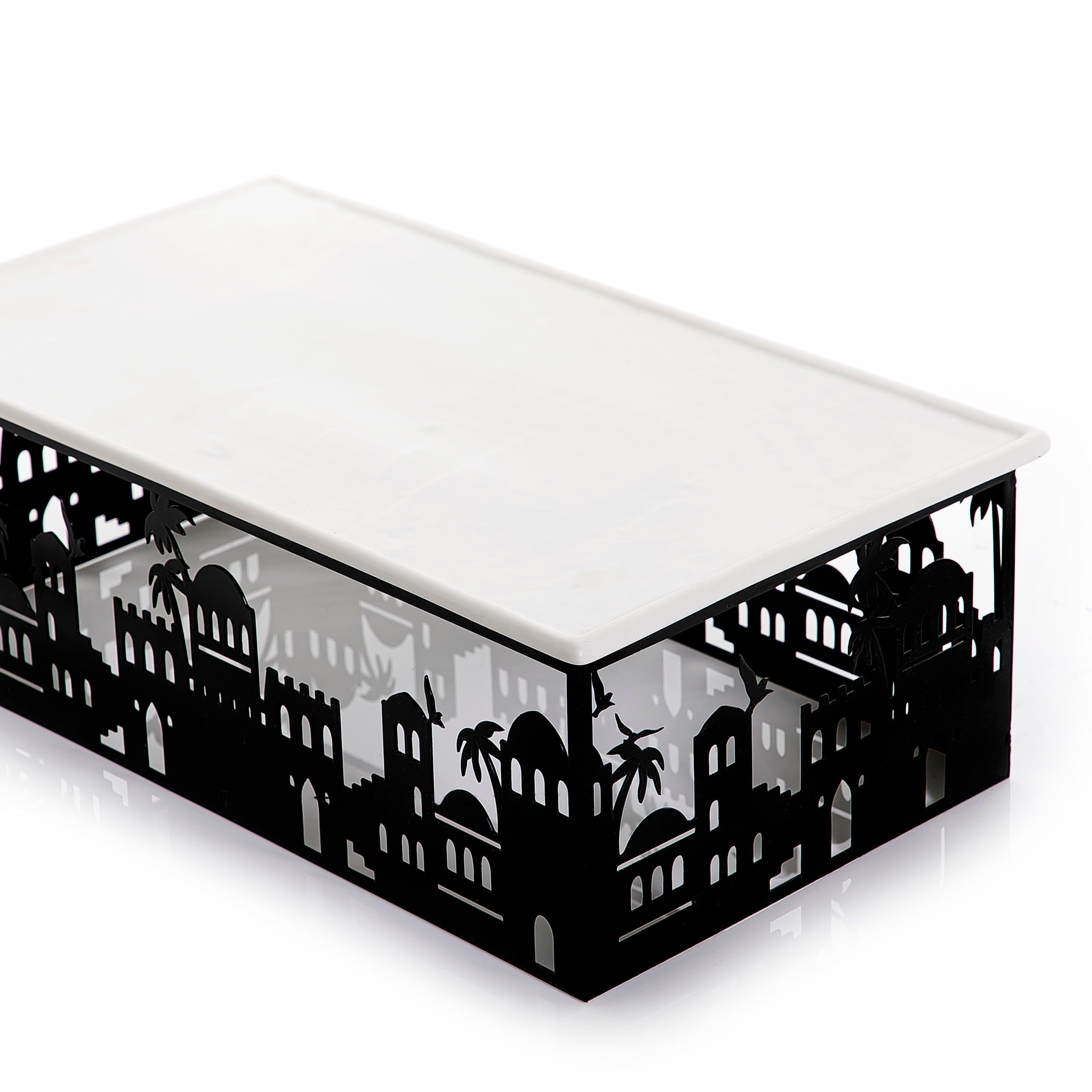 Ceramic plate and metal base with Arabian art - CASCADES