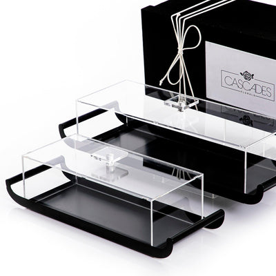 Set of 2 metal trays with acrylic covers and gift box - CASCADES