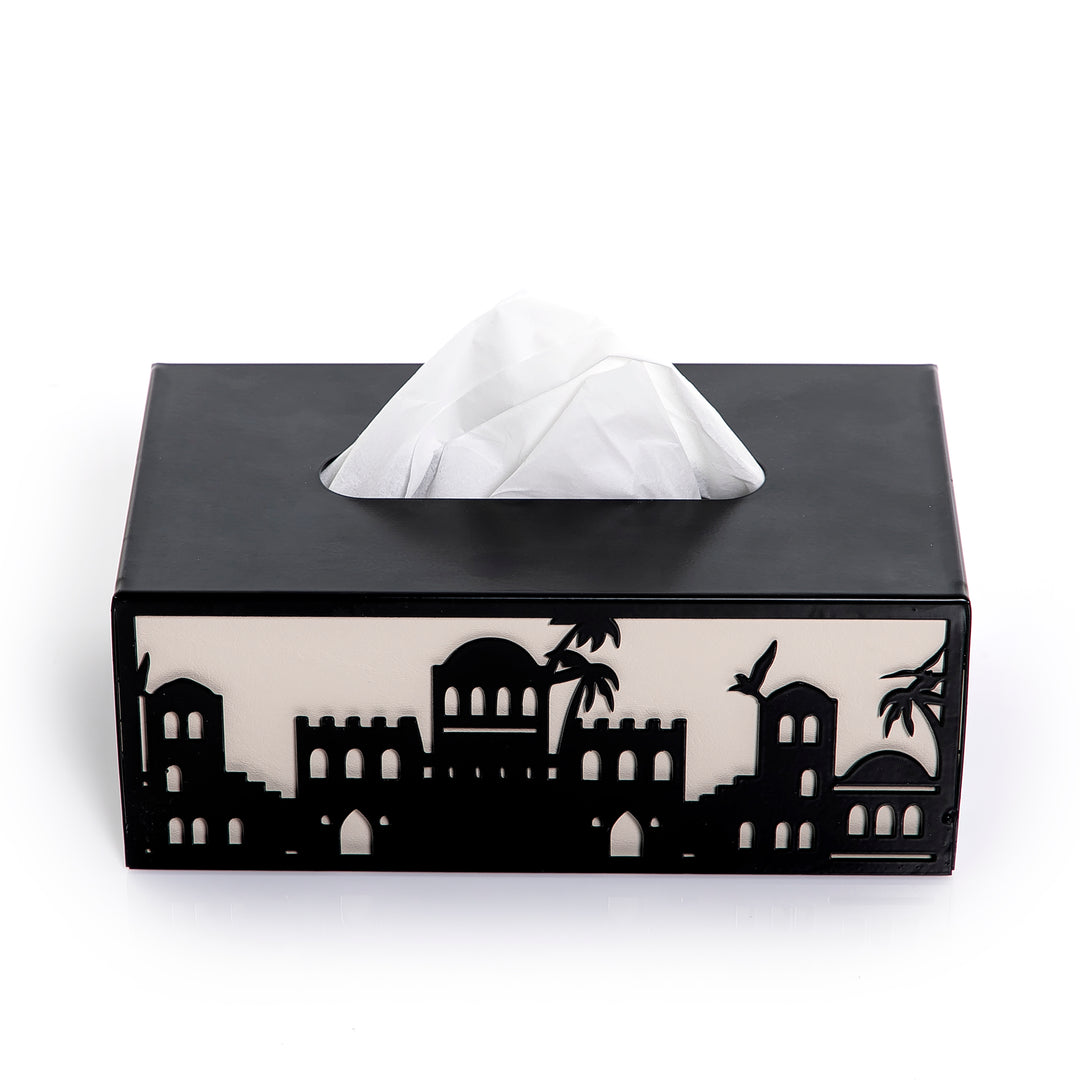 Metal tissue box with Arabian arts