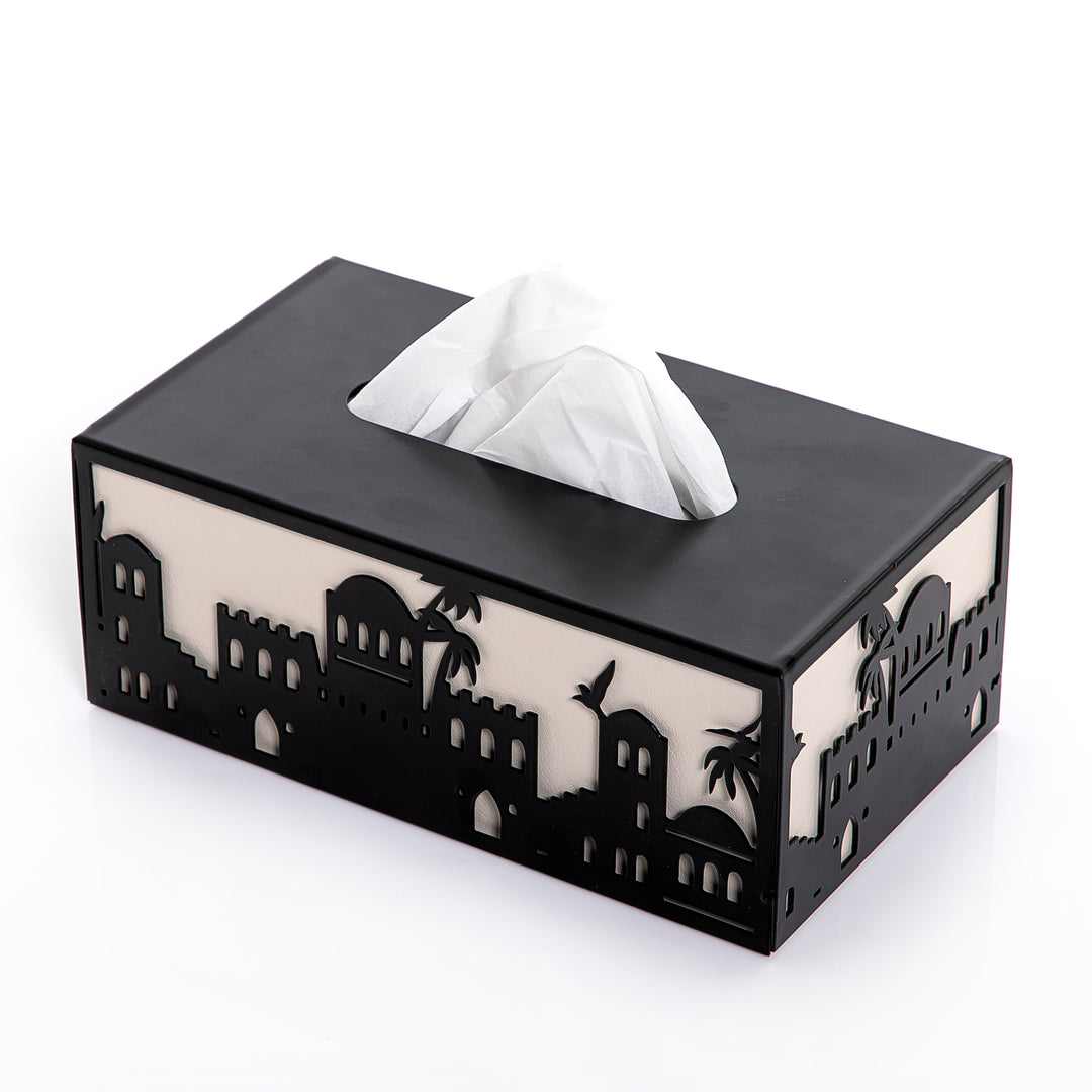 Metal tissue box with Arabian arts