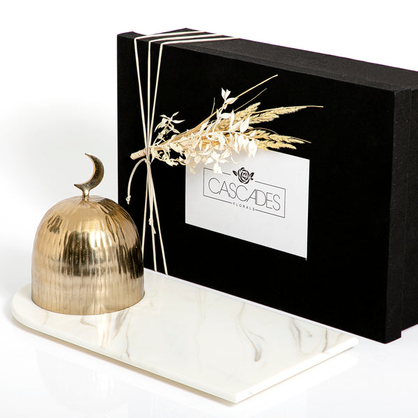 قاعدة رخام بغطاء معدن مع بوكس