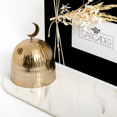 قاعدة رخام بغطاء معدن مع بوكس هدايا 