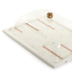 Marble tray with acrylic cover - CASCADES