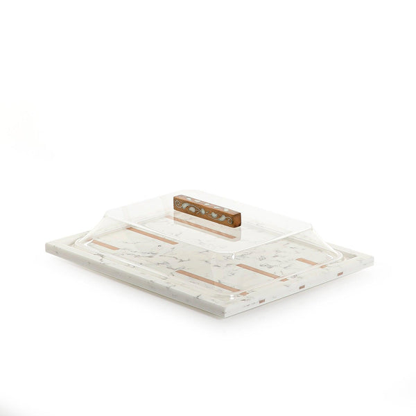 Marble tray with acrylic cover - CASCADES