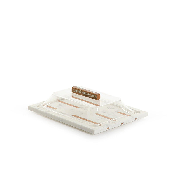 Marble tray with acrylic cover - CASCADES