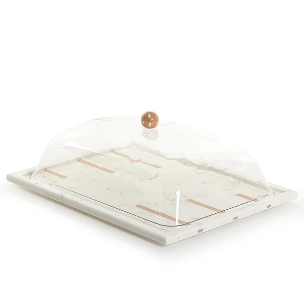 Marble tray with acrylic cover - CASCADES