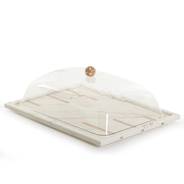 Marble tray with acrylic cover - CASCADES