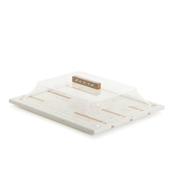 Marble tray with acrylic cover - CASCADES