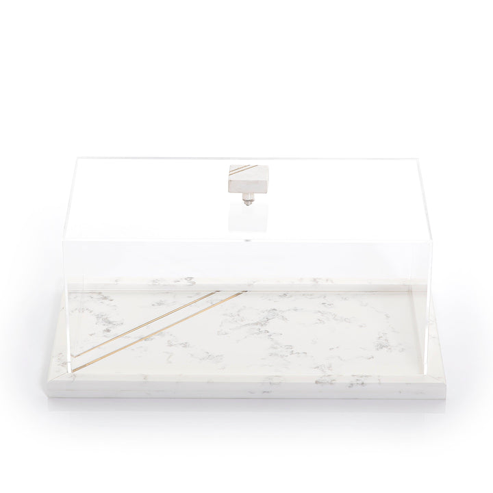 Marble tray with acrylic cover - CASCADES