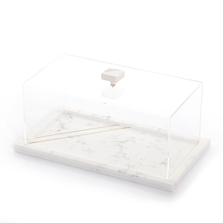 Marble tray with acrylic cover - CASCADES