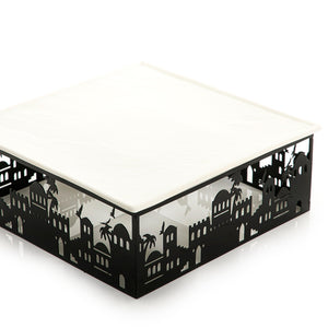 Ceramic plate and metal base with Arabian art - CASCADES