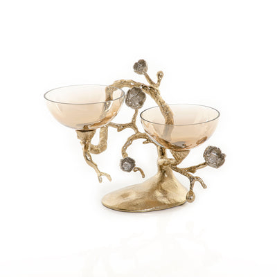 Glass Bowl stand with metal base - CASCADES
