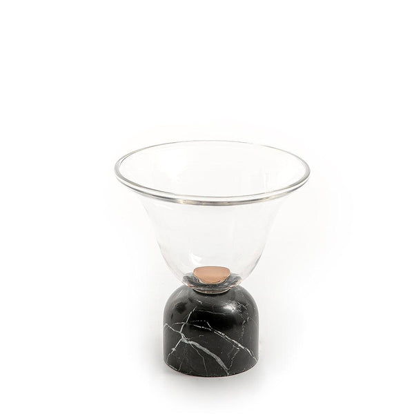 Glass bowl with marble base - CASCADES