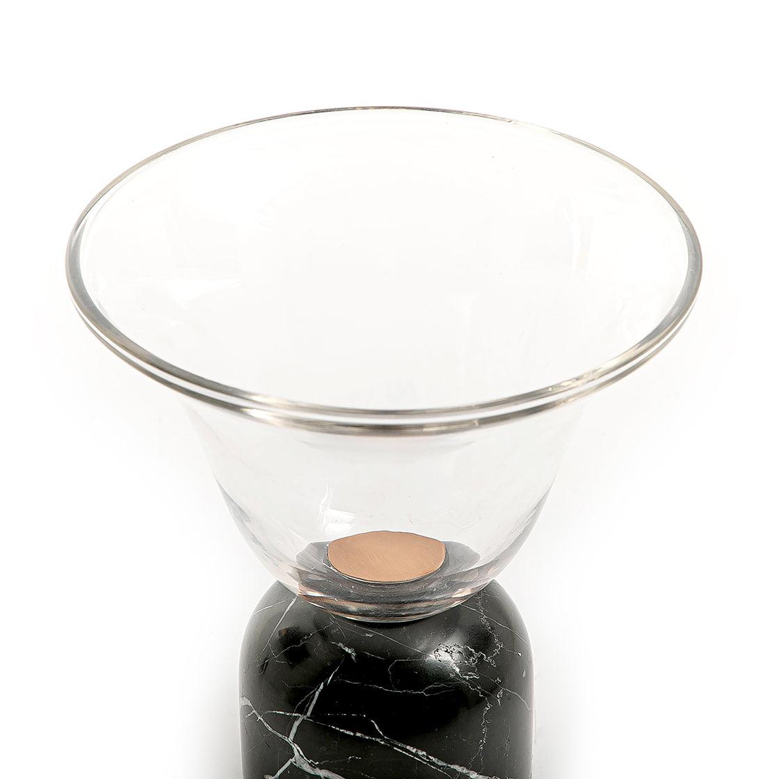 Glass bowl with marble base - CASCADES
