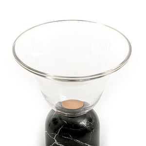 Glass bowl with marble base - CASCADES