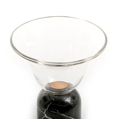 Glass bowl with marble base - CASCADES