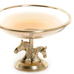 Glass bowl with metal stand - CASCADES