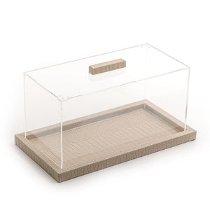 Leather tray with acrylic cove small size - CASCADES