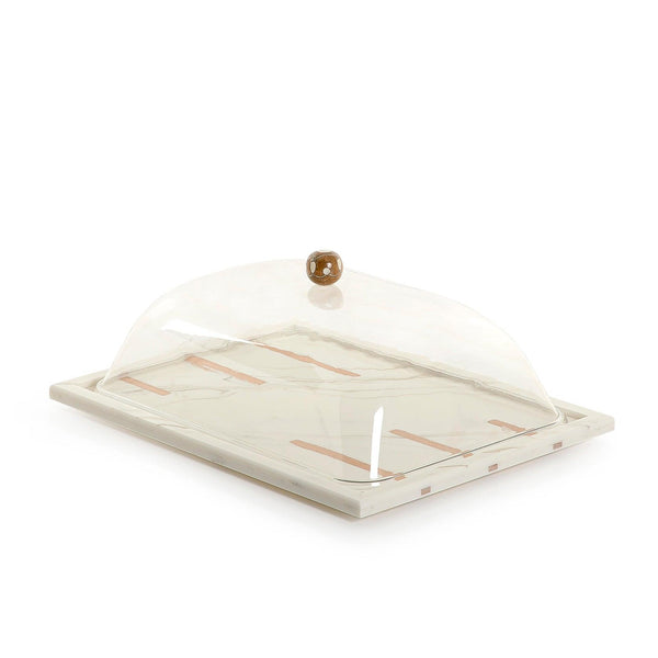 Marble tray with acrylic cover - CASCADES