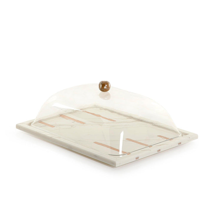 Marble tray with acrylic cover - CASCADES