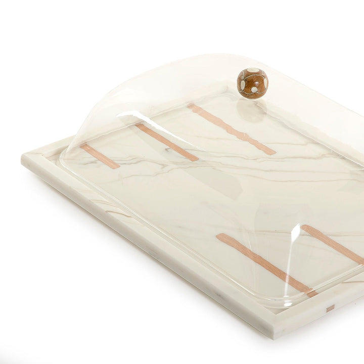 Marble tray with acrylic cover - CASCADES