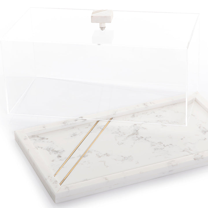 Marble tray with acrylic cover - CASCADES