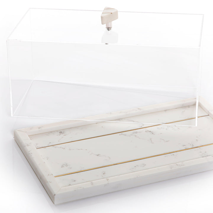 Marble trays with acrylic cover - CASCADES