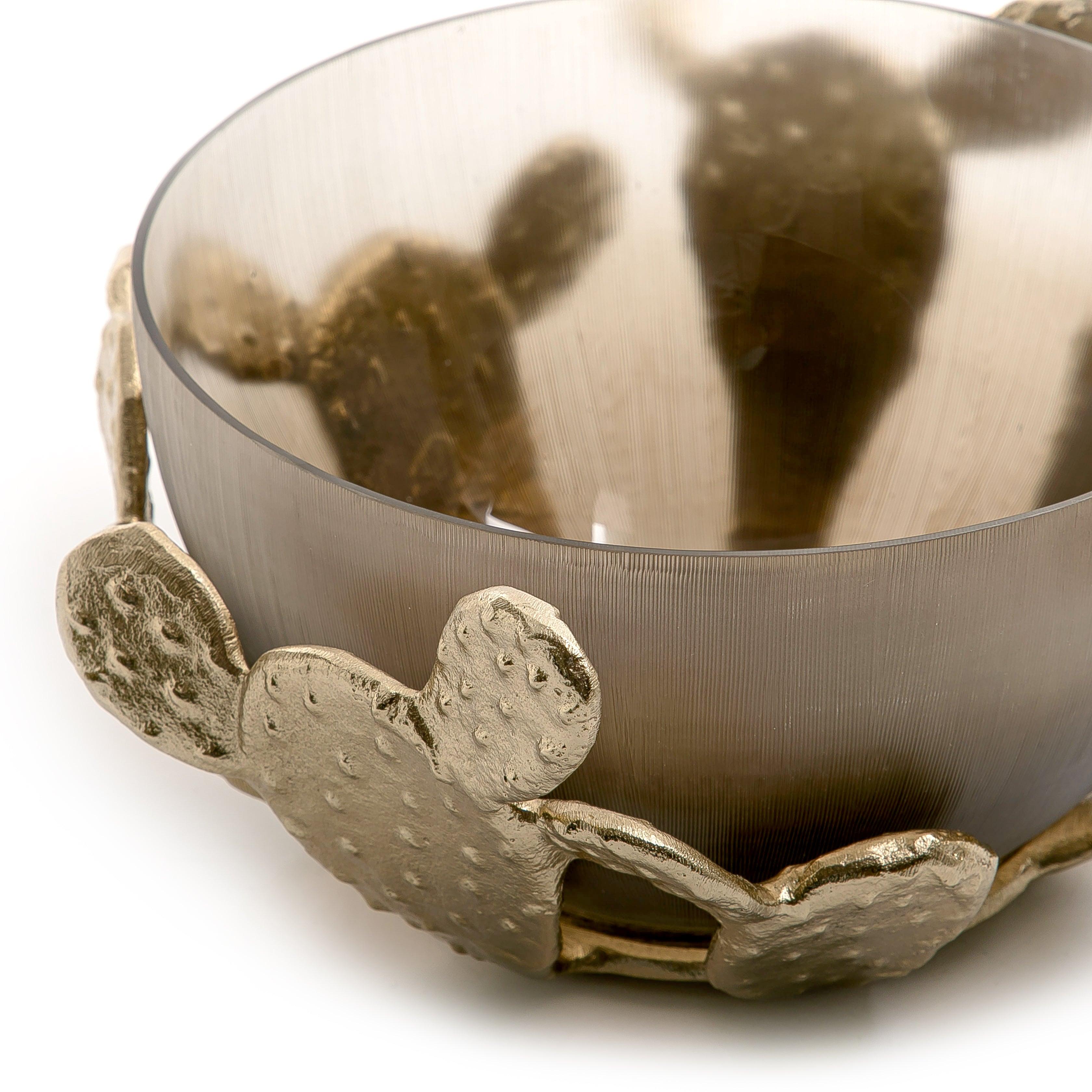 Metal and glass bowl large size - CASCADES