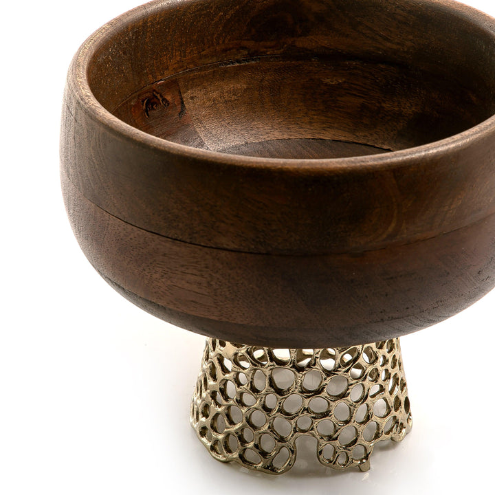 Metal and wood bowl large size - CASCADES