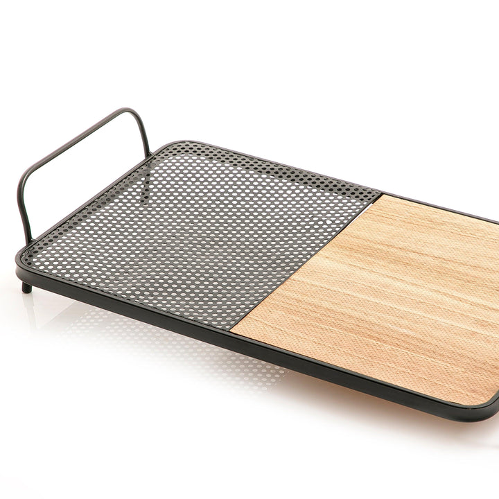 Metal and wood tray large size - CASCADES