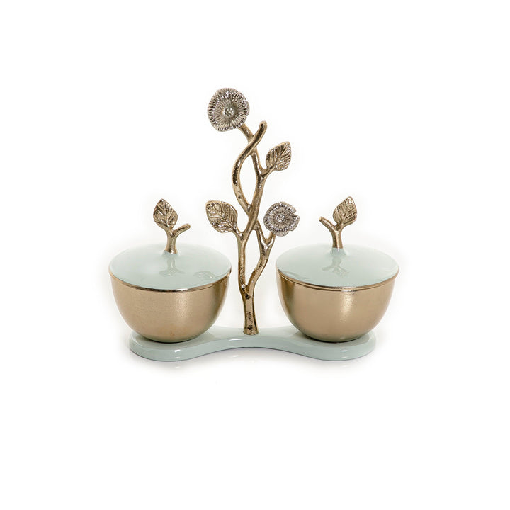 Set of 2 bowl with metal stand - CASCADES