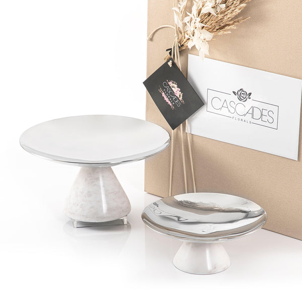 Set of 2 marble stands with gift box - CASCADES