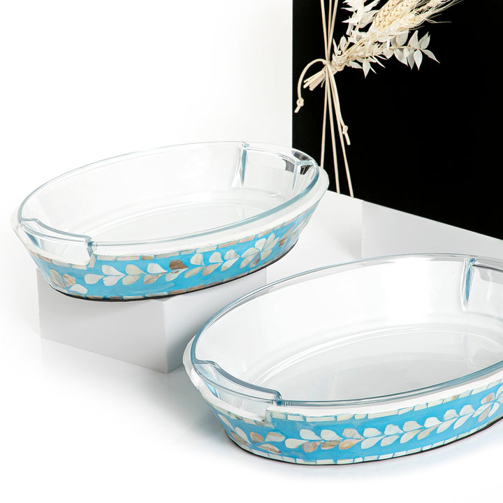 Set of 2 mother of pearl bowl with glass - CASCADES