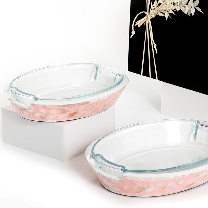 Set of 2 mother of pearl bowls with glass and gift box - CASCADES