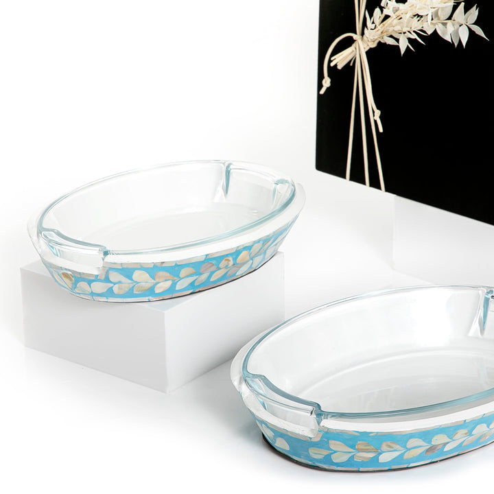 Set of 2 mother of pearl with glass - CASCADES