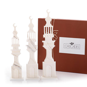 Set of 3 marble Islamic decorative stand with gift box - CASCADES