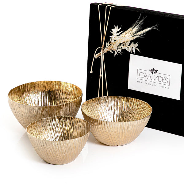 Set of 3 metal bowls with gift box - CASCADES