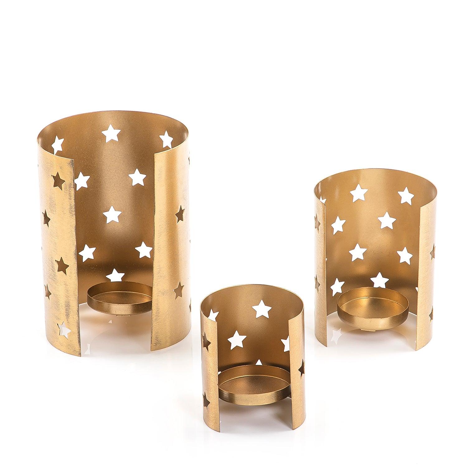 Set of 3 metal candle holder - CASCADES