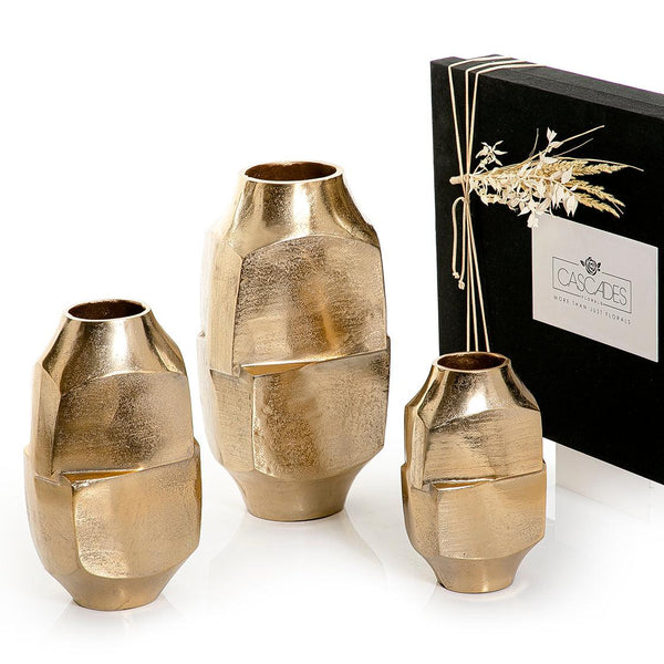 Set of 3 metal vases with gift box - CASCADES