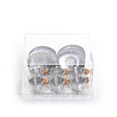 Set of acrylic box with coasters and glass cubs - CASCADES